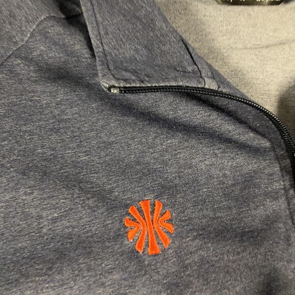 Travis Mathew Pullover Mens Large Blue Quarter Zip IFG Logo Golf Stretch Pockets - Picture 5 of 12